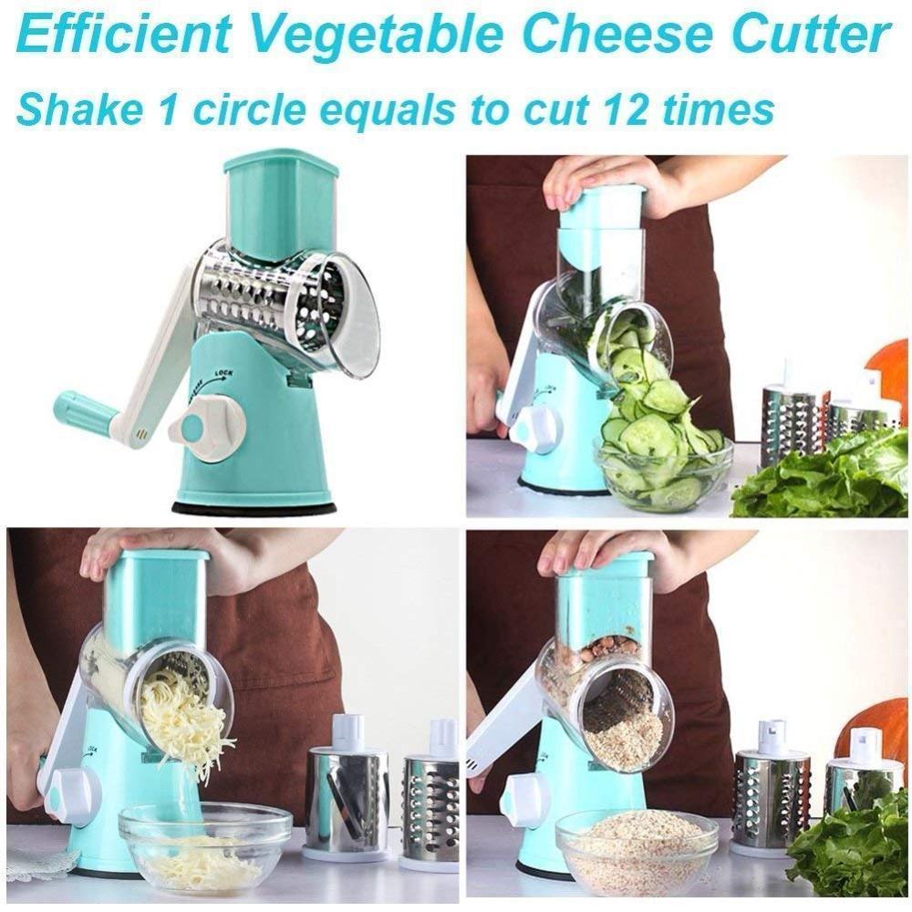 3 in 1 Multifunctional Roller Vegetable Cutter Home Slicer Shredder Potato Chopper  Rotary Cheese Grater Kitchen Accessories - AliExpress