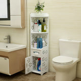 Spledy Layer Bathroom Storage Waterproof, Toilet Side Cabinet All-In-1